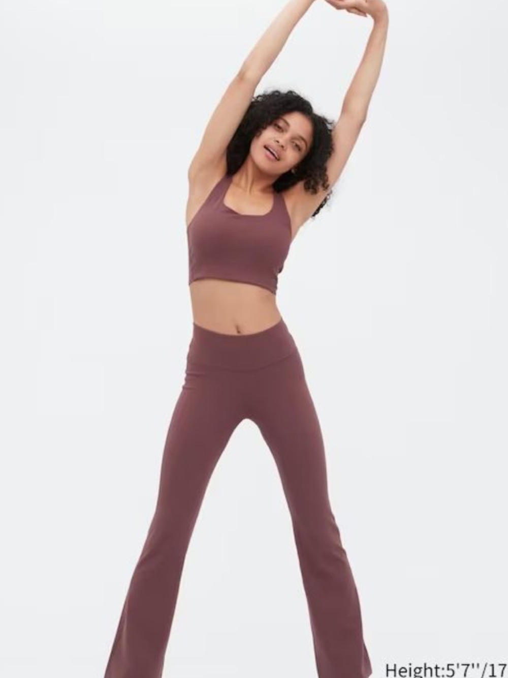 UNIQLO AIRism Soft Flare Leggings Wine Size XS